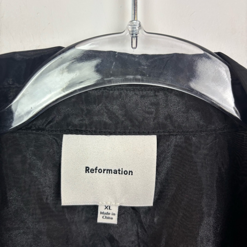 Reformation ELI Oversized Sheer Shirt Black Size XL - Picture 5 of 9